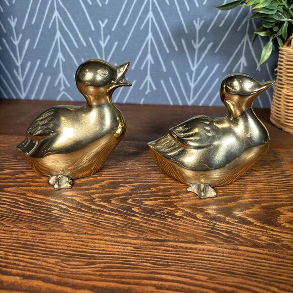 Vintage Brass Duck Family Set Mother Duck and Baby Ducks Figurine - Picture 10 of 17